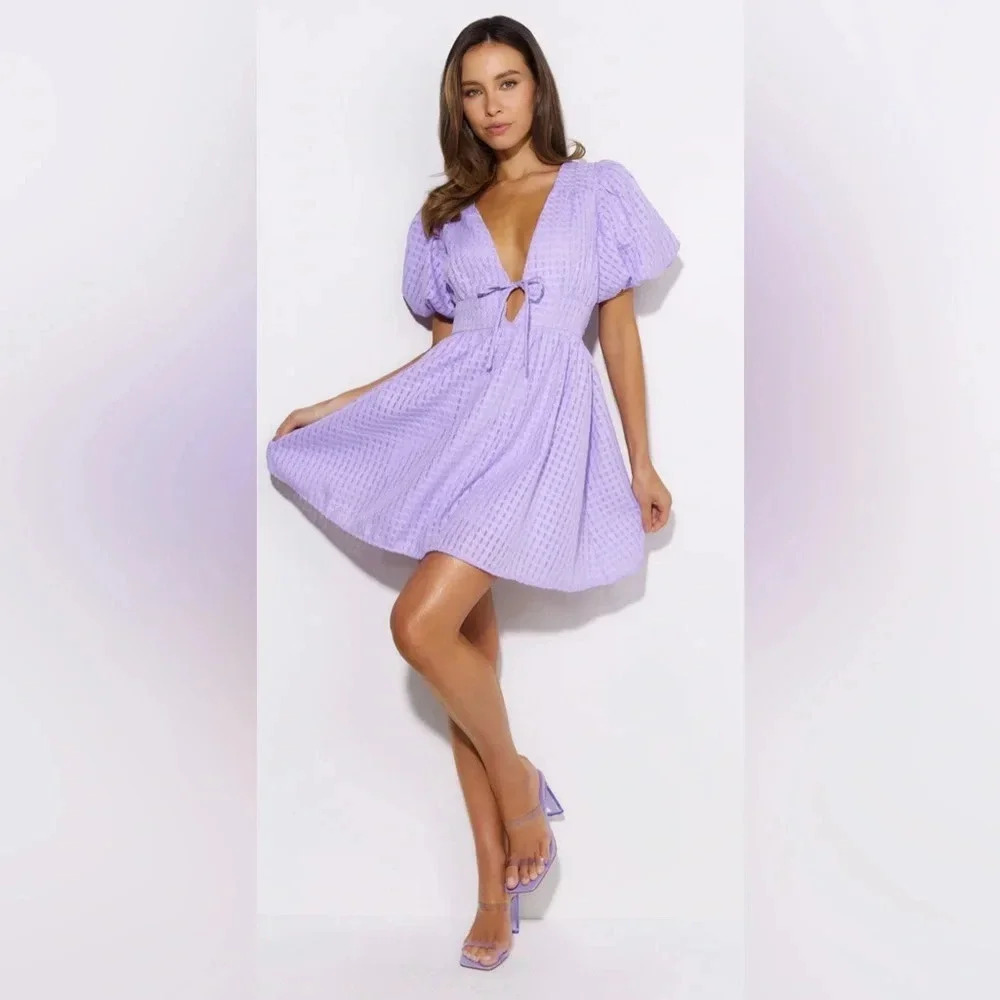 Hello Molly FLOWERS FOR YOU MINI DRESS LILAC